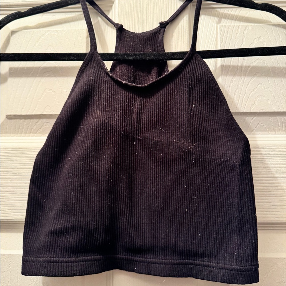 Free People Movement Happiness Runs Crop Tank Black